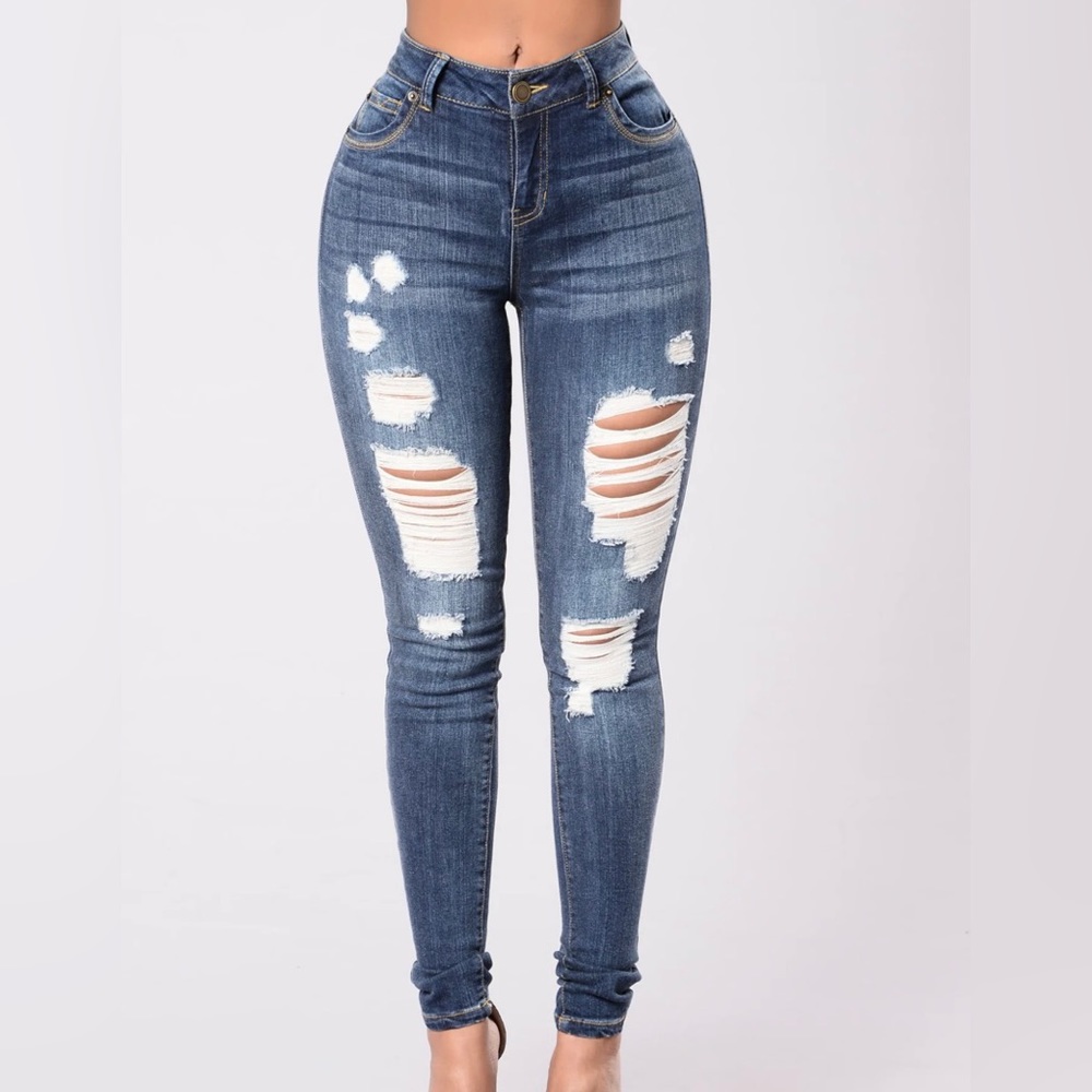 Remember last night Fashionnova skinny distressed jeans